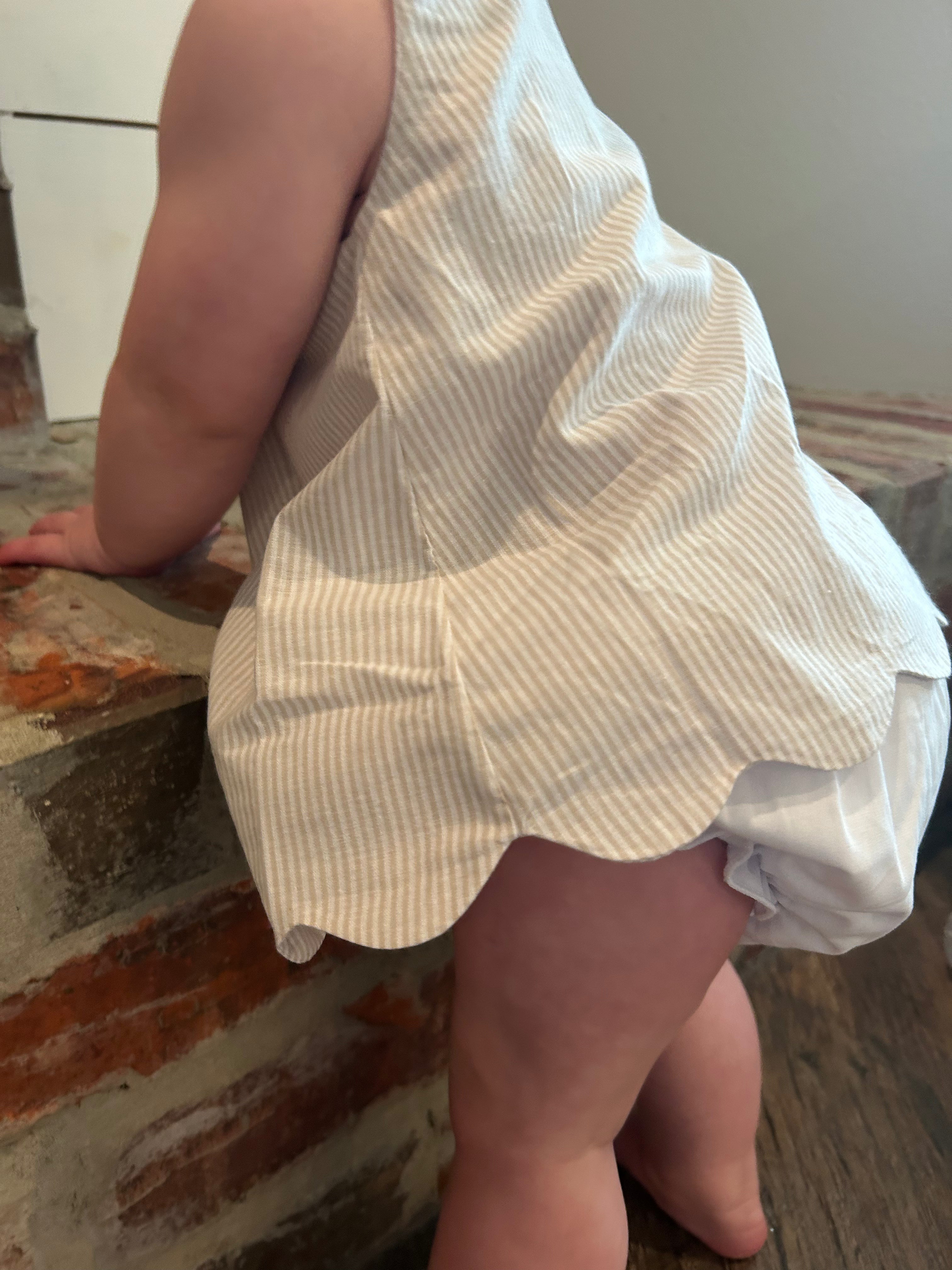 Tan Striped Diaper Set