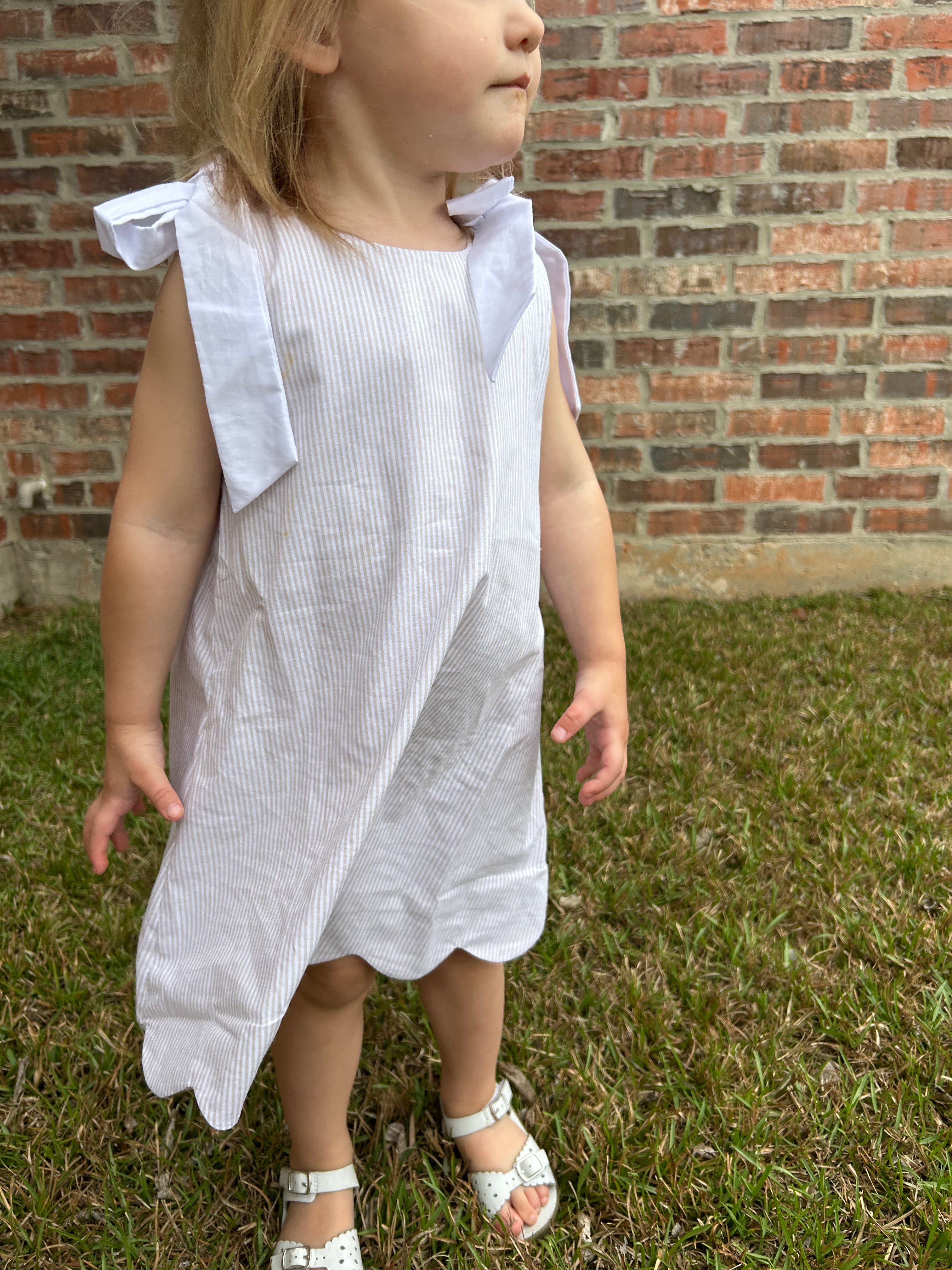 Tan Striped Dress