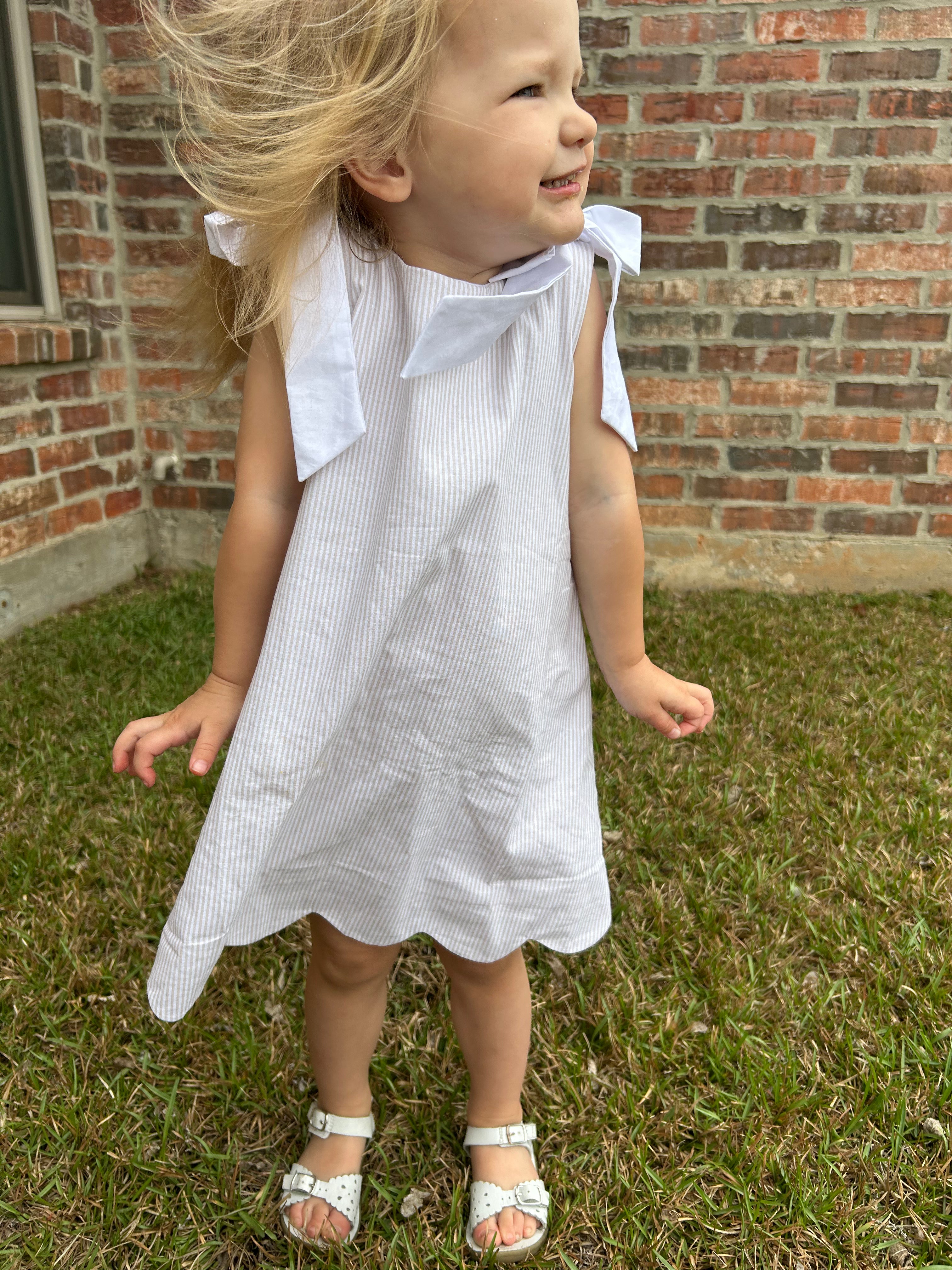 Tan Striped Dress