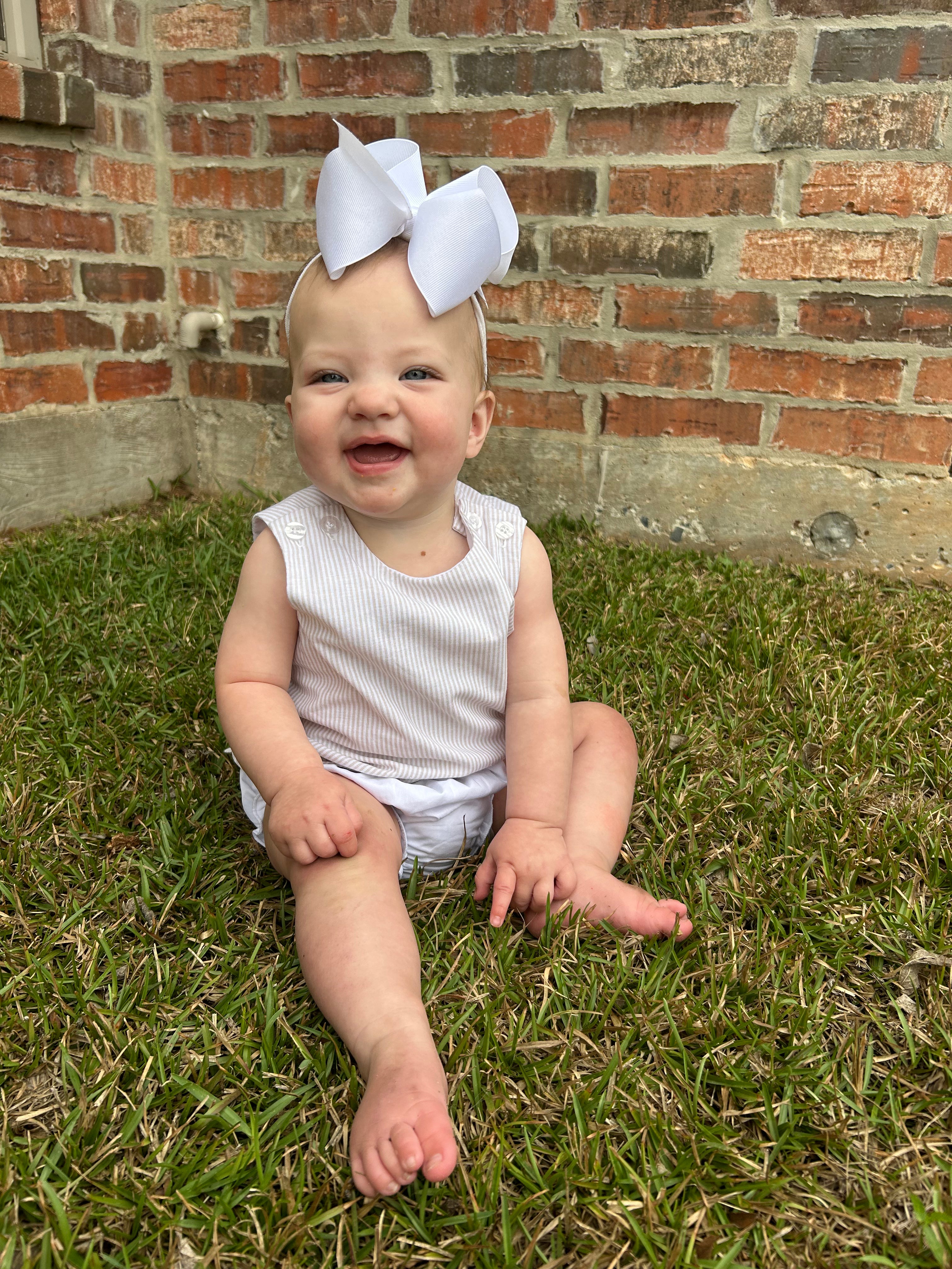 Tan Striped Diaper Set