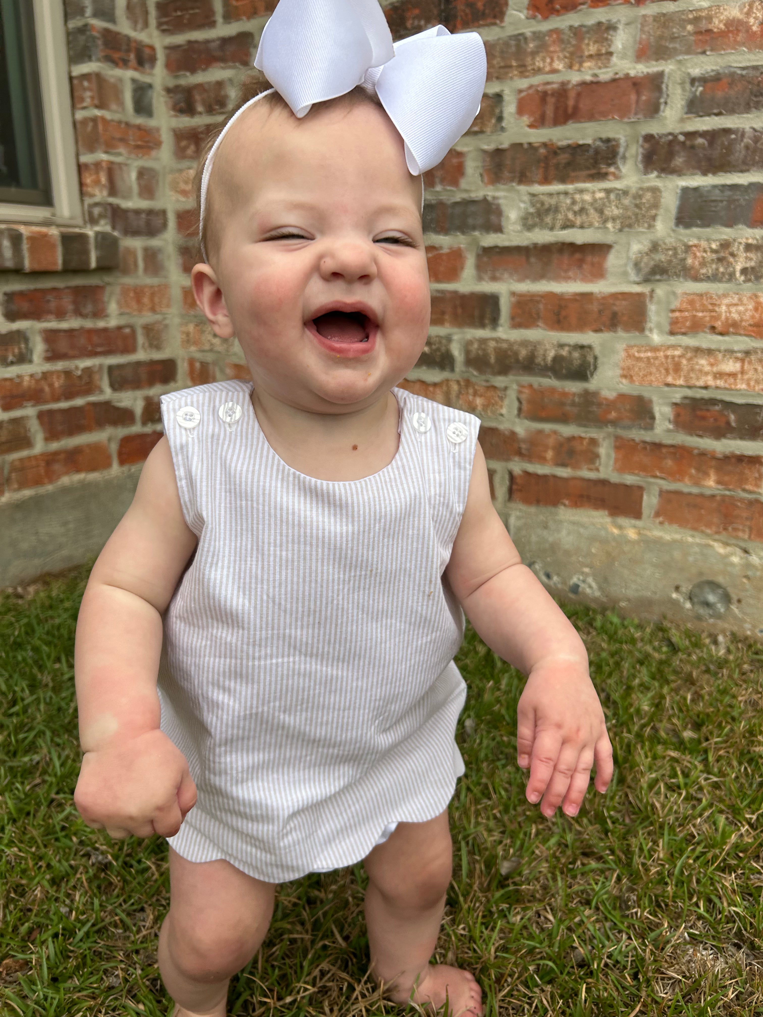 Tan Striped Diaper Set